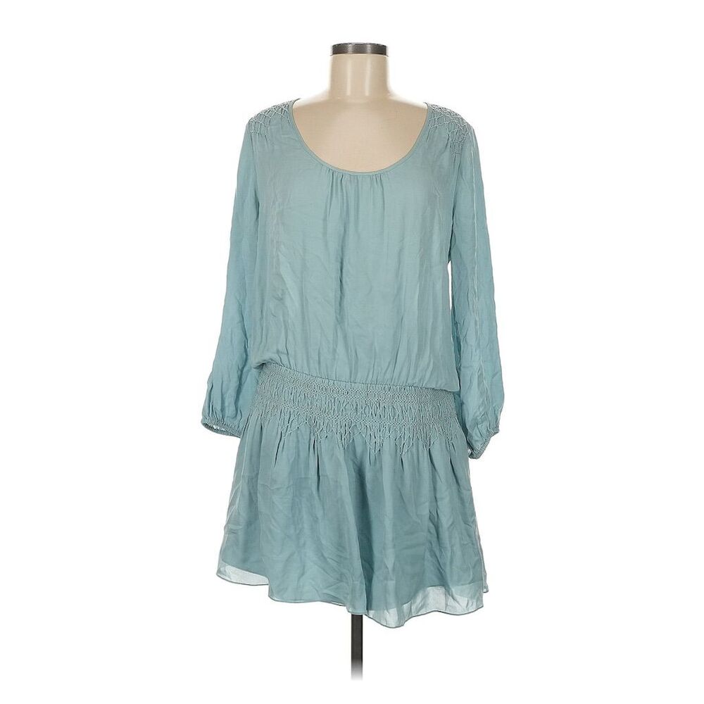 Joie Women's Pale Blue Silk Drop Waist Bohemian Knee Length Dress M